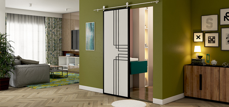 sliding bathroom door installation in Templeton